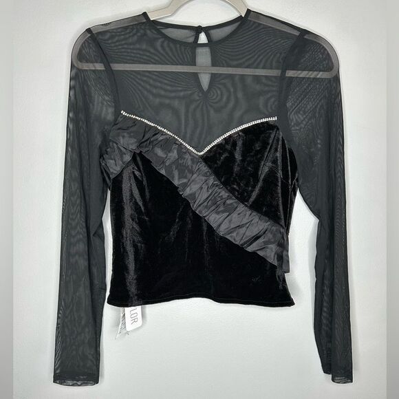 Saylor Dascha Velvet and Mesh Top NWT - Picture 4 of 6